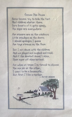 Janlynn Excuse This House gezählt Kreuzstich-Set #17-12 neu ungeöffnet Neu in Verpackung - Bild 2 von 5