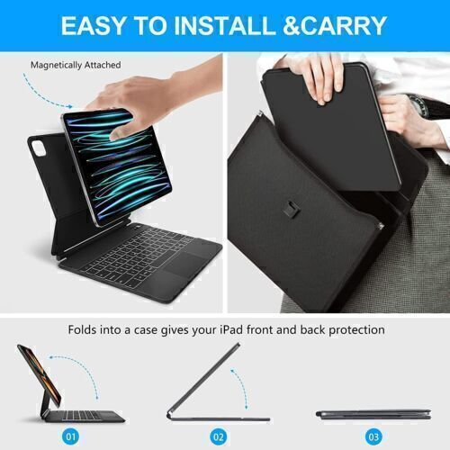 Magic Keyboard with Touchpad For iPad 10.9" Air 5/Air 4/iPad Pro 11 inch 2023 US - Picture 6 of 29