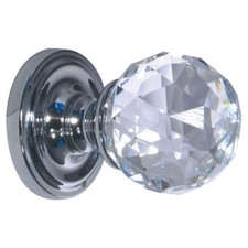 Faceted Crystal Mortice Knob 50-60mm