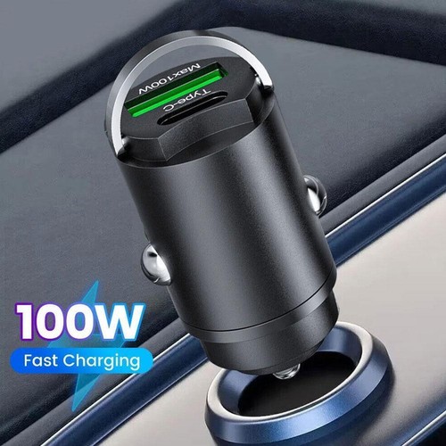 100W USB-Telefonladegerät Typ C QC3.0 Schnellladung Schwarz Auto Zubehör 9CE5 - Zdjęcie 2 z 9