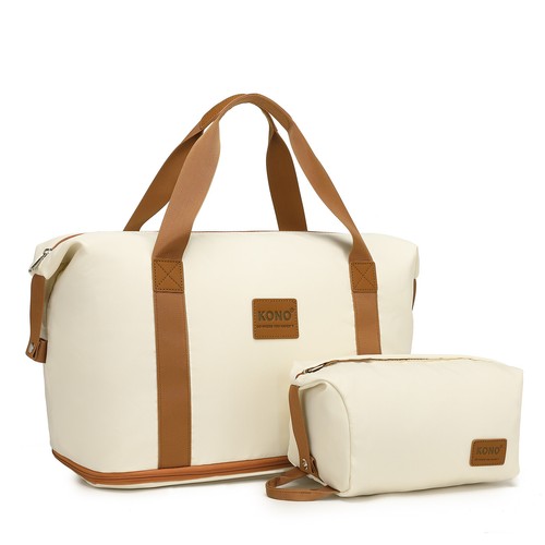 36L Expandable Carry On Weekend Hand Luggage Bag Travel Duffel Bag+Cosmetic Bag - Picture 8 of 58