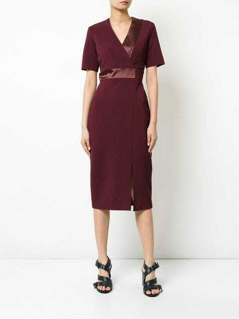 New $1795 Dion Lee Women'S Purple V-Neck Silk Trim Short