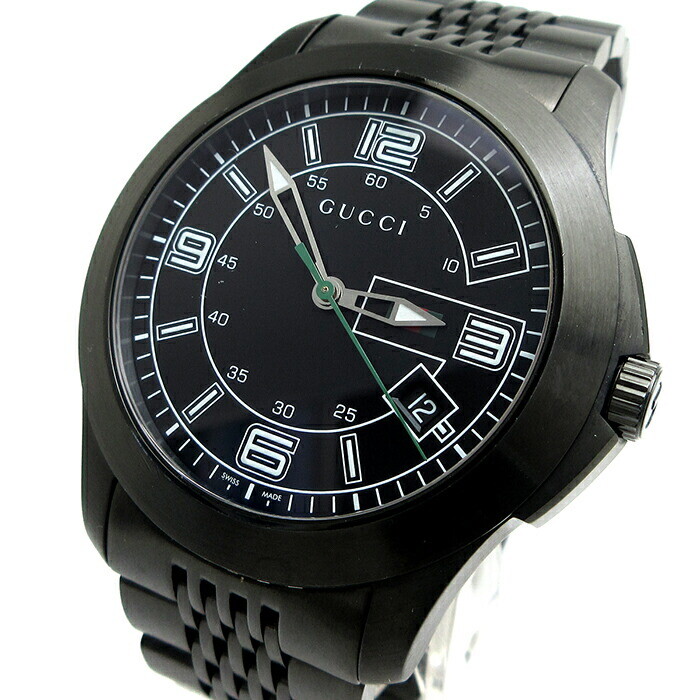 新しいスタイル Black s Men Timeless G Gucci Date G GUCCI Watch 126.2 Black 男性用