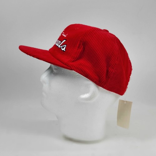 St. Louis Cardinals Vintage Twins Enterprise Script Corduroy Snapback Cap Hat - Picture 7 of 11