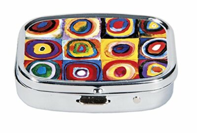 Kandinsky Pillendose Pillendöschen aus Metall Dose für Tabletten *Farbstudie*