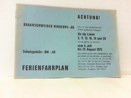 Ferienfahrplan. Achtung! Für die Linien 3, 11, 13, 16, 19 und 20 ist nur gültig