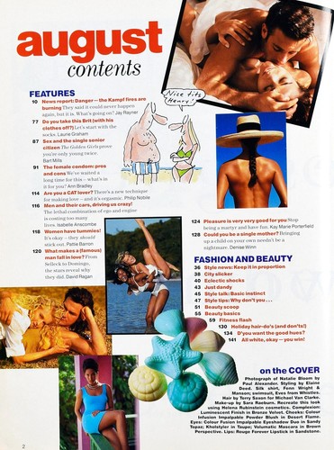 COSMOPOLITAN UK Magazine August 1992 - NATALIE BLOOM - Foto 3 di 5