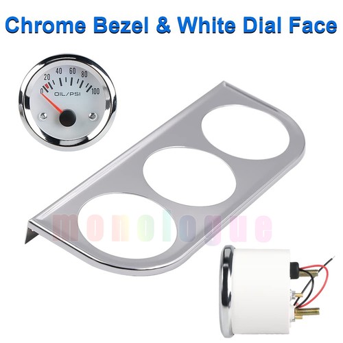 Water Gauge Voltmeter 3 in 1 Gauge Kit Fahrenheit 52MM Chrome 52MM Gauge  Chrome - Bild 6 von 16