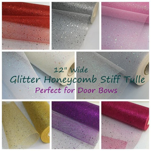 12"/ 29 cm or 54"/138 cm Wide Sparkles Glitter Honeycomb Stiff Tulle Fabrics UK - Picture 29 of 59