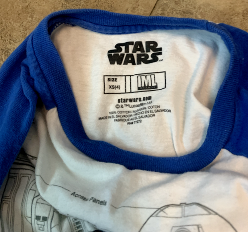 R2D2 Star Wars Shirt Boys Size XS Long Sleeve - Picture 2 of 2
