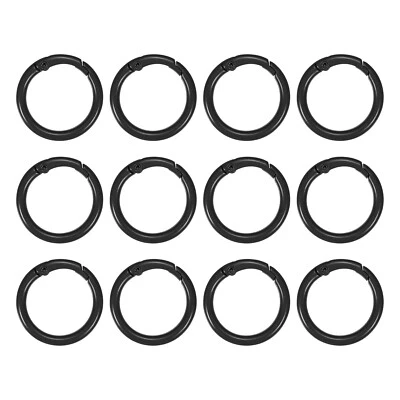 UXCELL 12 piezas 25 mm de metal resorte juntas tóricas puerta de resorte anillos tóricos aleación clip a presión negro