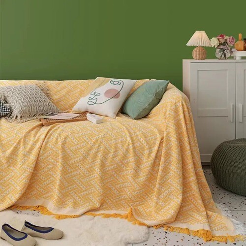 Sofabezug Decke Einfarbig Rutschfest Sofa Handtuch für Möbel Deko Sofabezug - Bild 8 von 19