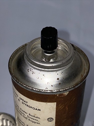 Vintage Craft House Mini Spray Paint Can Paper Label Copper Cone Top Full - Picture 9 of 10