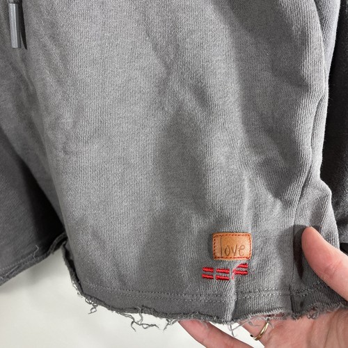 Peace Love World Gray Mock Neck Pullover Hoodie Sweatshirt Women's Small - Picture 2 of 9