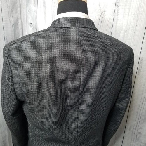 IZOD Men's 44r 2 Btn Blazer Gray Houndstooth Sport Coat Long Double Vent - Picture 10 of 18