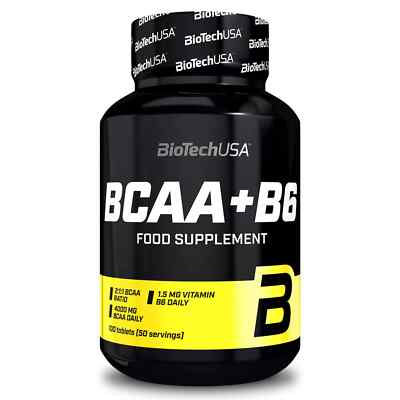 BIOTECH USA BCAA + VIT B6 - 100 TAB Es unterstützt den Muskelaufbau -Aminosäuren