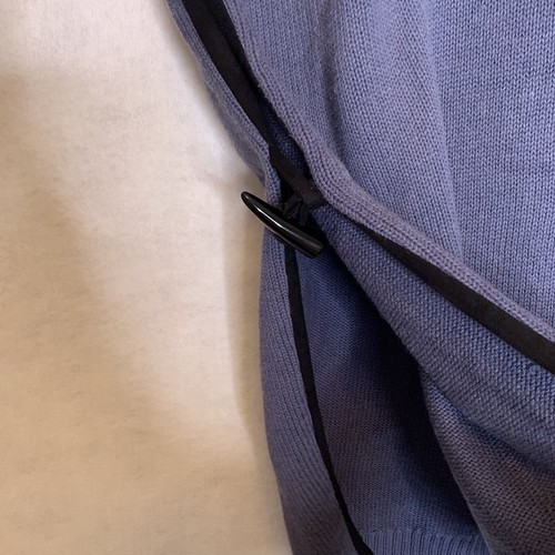 Soft Surroundings Poncho S/M Womens Cape Blue Toggle on Sides Knit Black Trim - Picture 8 of 12