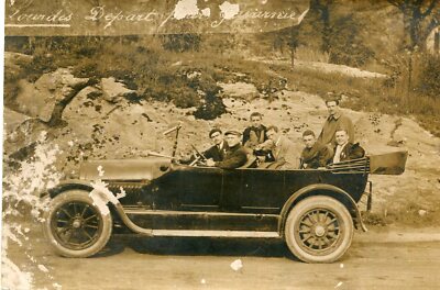 SCHWERE Fotokarte eines Taxis mit Fahrgästen plus eine Karte ANGEBOT
