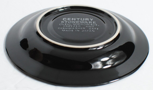 Black Century Stoneware Coffee Tea Cups Saucers Vintage Lot Service for 3 Japan - Picture 9 of 11