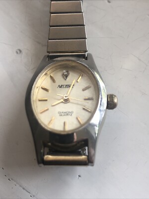 Nelsonic Diamond‎ Vintage Tank Watch New Battery 24MM 8\