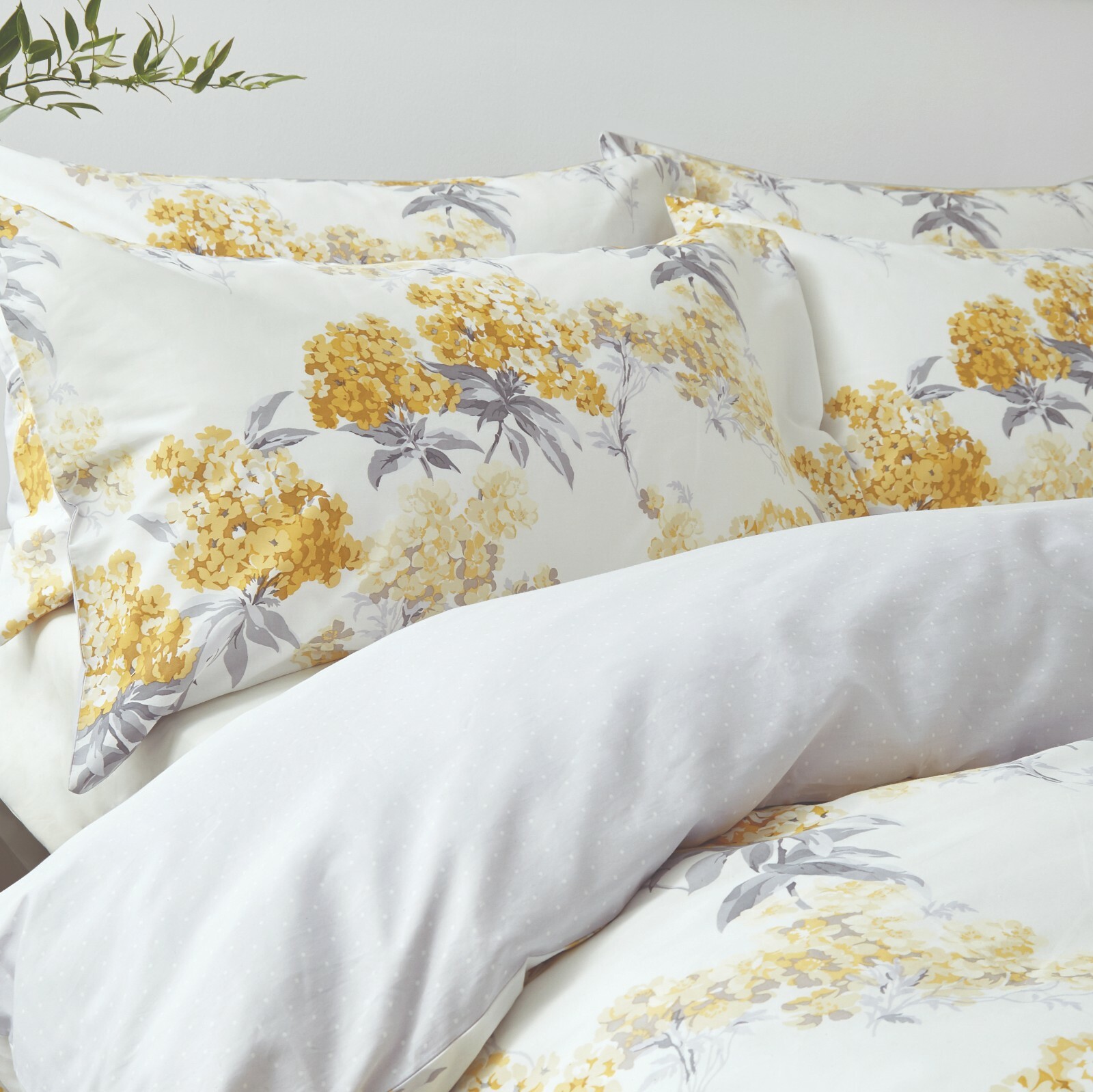 Bianca Juliana Floral 400 Thread Count 100% Cotton Duvet Cover Bed Set Yellow Świetne oferty