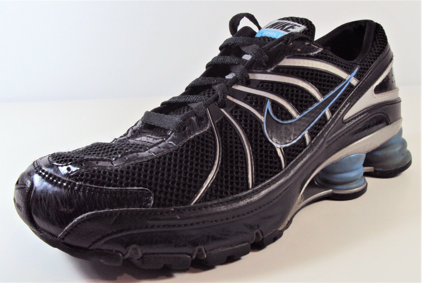 NIKE SHOX TURBO VII Women&#039;s Running Shoe Black / Blue #324749-001 US NO BOX | eBay