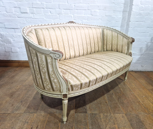 Antique style French carved bow back 2 seater salon sofa settee - Picture 4 of 19