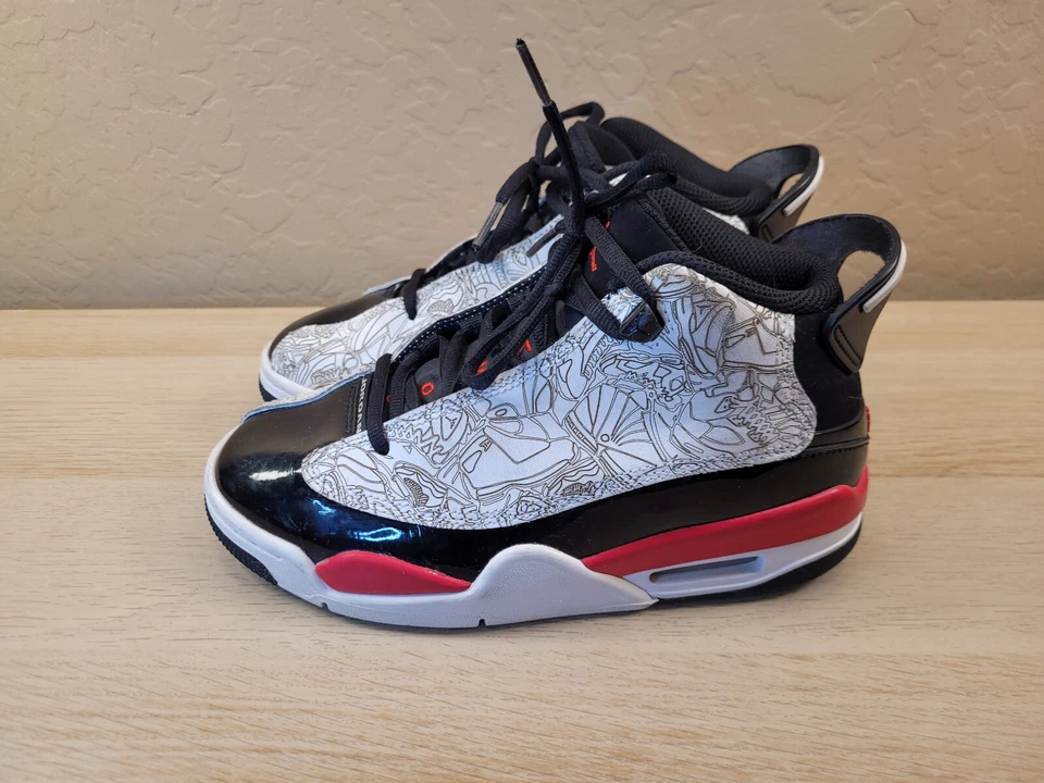 Nike Jordan Two3 Blanco Negro Rojo Tenis Zapatos Juveniles 4Y DV1360-162 Foto 2 de 4