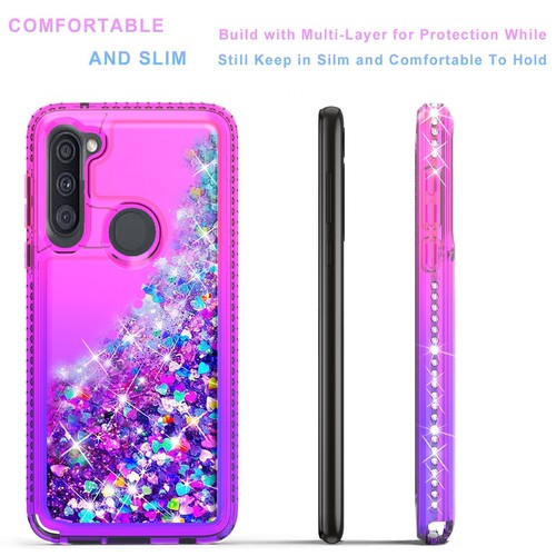 Custodia telefono per Samsung Galaxy A11 A21 glitter liquido + schermo vetro temperato - Foto 15 di 20