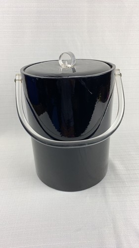 Vintage Ice Bucket Lady Jester Lucite Handle Mime Art Mid Century Modern Black - Picture 3 of 11