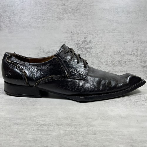 John Fluevog Cooper Swordfish Reißverschluss spitz zulaufende Schuhe - Herrengröße 12 - schwarz - Bild 4 von 11