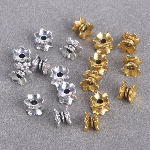 50pcs 7x5mm Tibetan Silver/Gold Loose Spacer Beads Lot Bead Caps for DIY Jewelry - Picture 2 of 8
