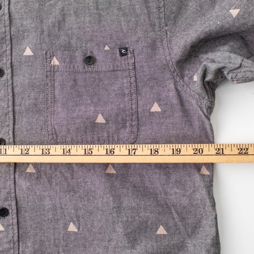 Rip Curl Men's Medium Button Down Grey Short Sleeve Shirt - Picture 8 of 8