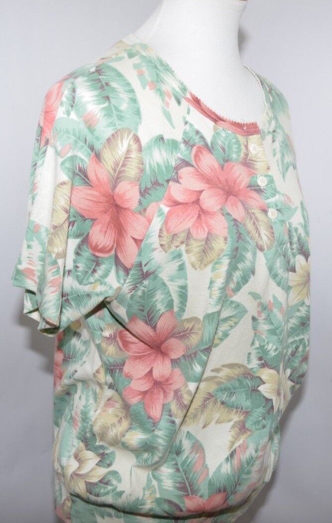 VTG Private Line New York Cream Beige Tropical Fl… - image 7