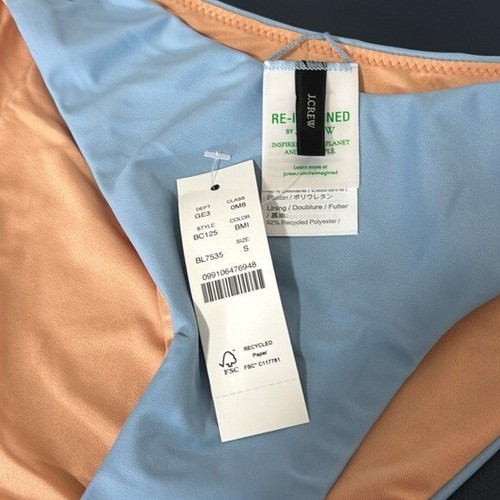 J. Crew Bikinihose Damen S Blau Curved-Waist Cheeky Neu BC125 7837 - Bild 6 von 13