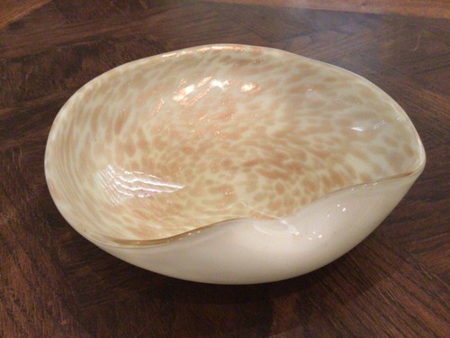 MID CENTURY MODERN GORGEOUS MURANO GOLD SWIRL ASHTRAY - Picture 2 of 4
