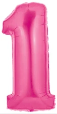 40" Large Pink Number 1 Foil Balloon - 1st Birthday, Birthday Party, Celebration