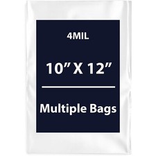 4Mil 10" X 12" | LDPE Clear Flat Poly Bags, Flexible & Durable | Multiple Bags