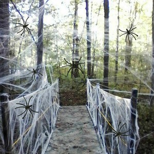 300g Spider Web Halloween Decoration Haunted House Prop White