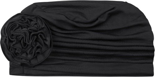 Alnorm Flower Design Chemo Hair Loss Caps Cancer Headwear for One Size, Black - Picture 3 of 5