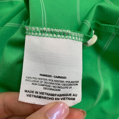 Nike Polo Shirt Womens S Small Green Striped Sleeveless Golf Tour Performance - Picture 11 of 13