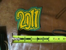 Chenille "2011" Patch Letterman Jacket Iron on Yellow / Green 4" Letterman
