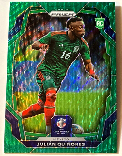 2024 Prizm Copa America Julian Quinones RC Green Pulsar Prizm No. 140 Mexico - Picture 1 of 2