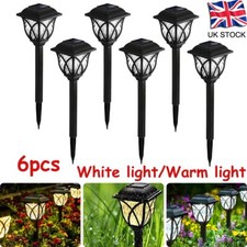 6 PACK LED Solar Garden Lights Stake Post Patio Path Outdoor Pathway Lighting UK