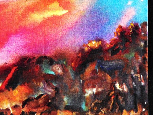 LISTED ARTIST Arthur Robins 1 ORIGINAL PRINT NYC Art HEAVEN AND EARTH landscape - 第 3/4 張圖片