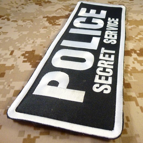 POLICE SECRET SERVICE big XL 10x4 inch 25x10cm vest SWAT tactical hook patch - Picture 2 of 5