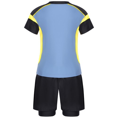 Big Boys Two Pieces Rash Guard Sets Short Sleeve Swim Shirts with 2 Legs Trunks - Picture 17 of 24