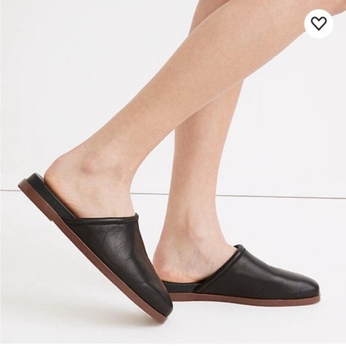 Madewell Cuero Negro The Louisa Mule Slip On Mujer 8 Clásico Minimal - Imagen 3 de 7