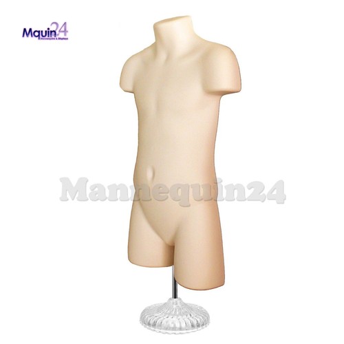 FEMALE & CHILD TORSO FORM SET : 2 FLESH MANNEQUINS + 1 STAND + 2 HANGERS - Picture 6 of 8