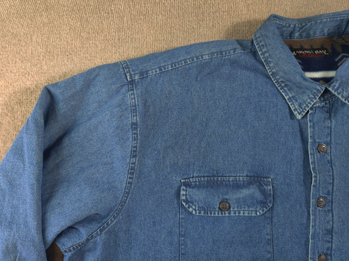 Marino Bay Natural Mens 4XL Denim Jean Button Jacket Aztec Tribal Fleece Lined - Picture 6 of 11
